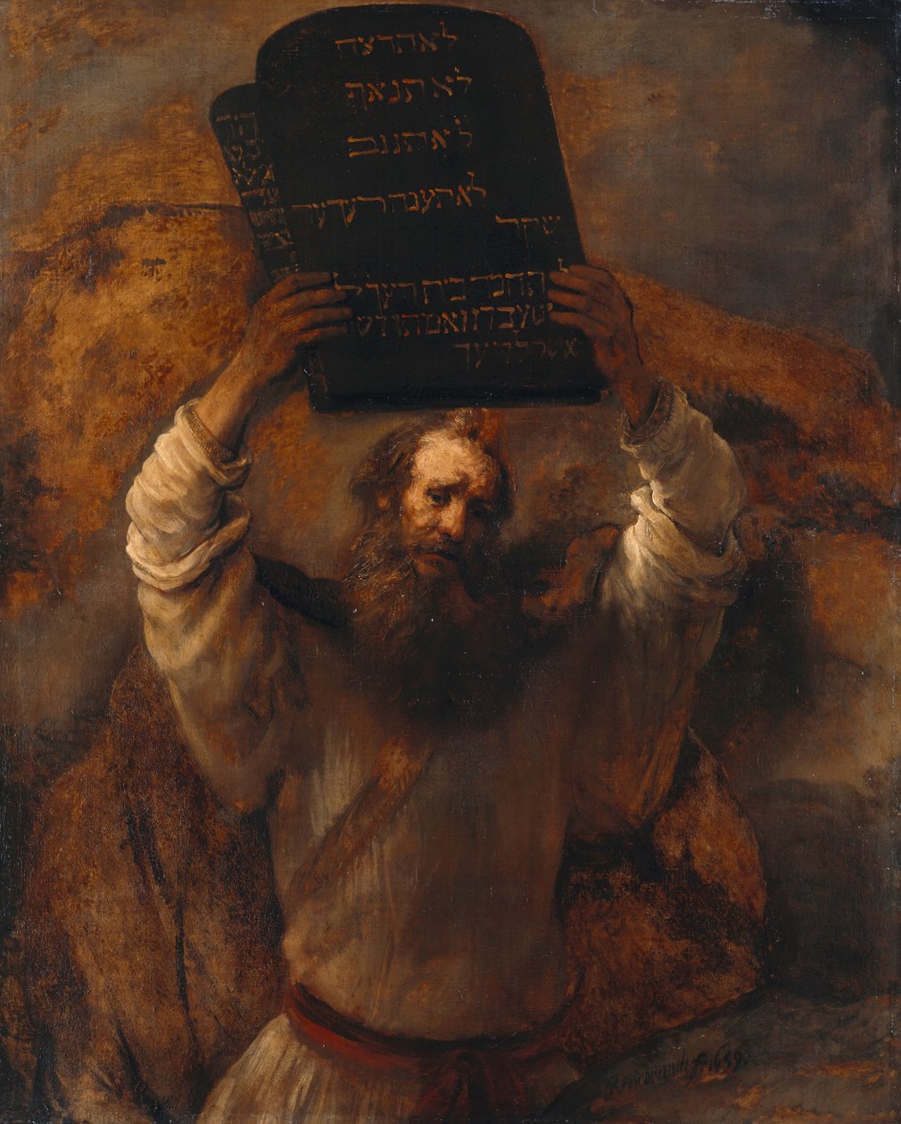 Mojżesz z Dziesięcioma Przykazaniami autorstwa Rembrandt van Rijn