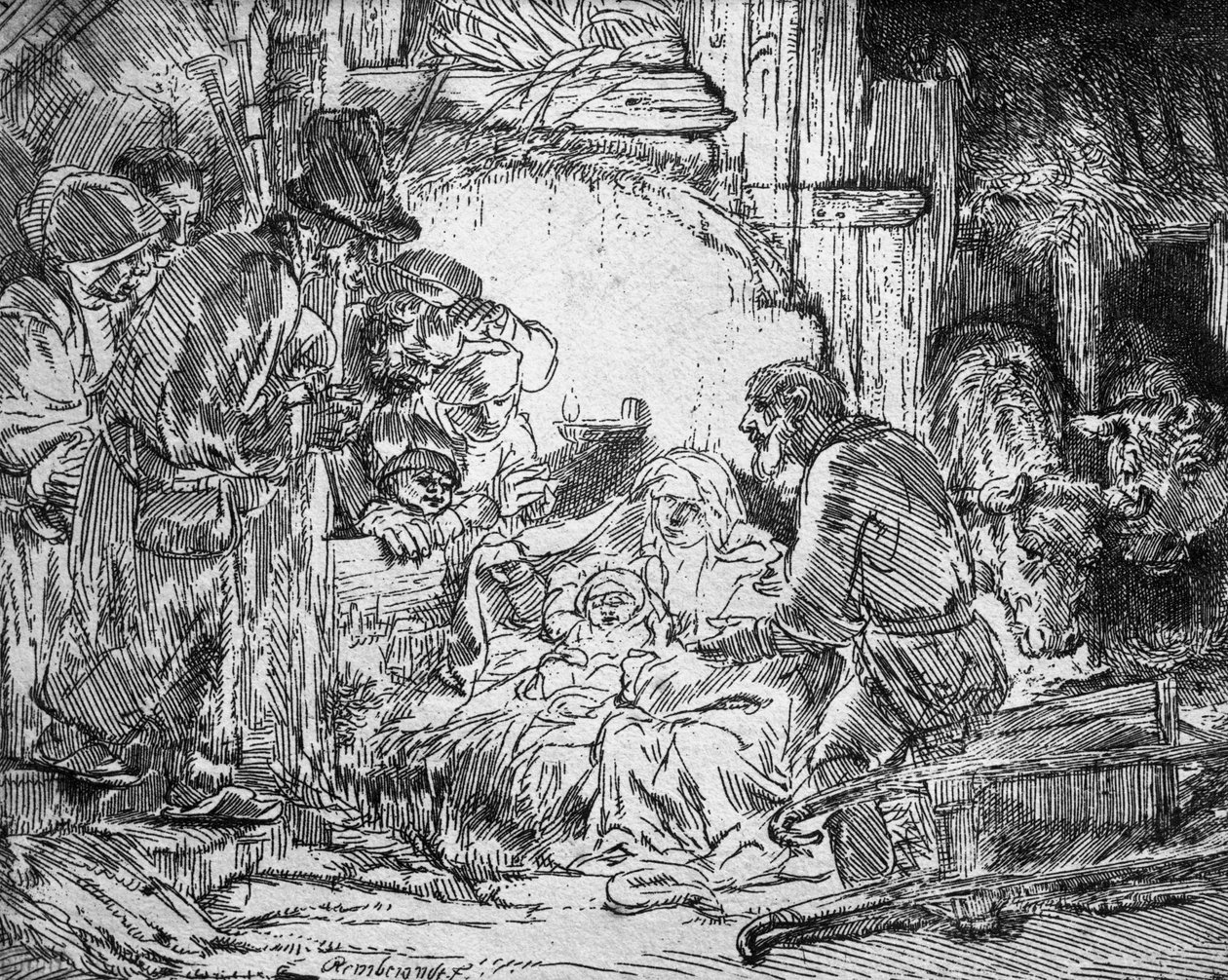 Narodzenia, 1654 autorstwa Rembrandt van Rijn