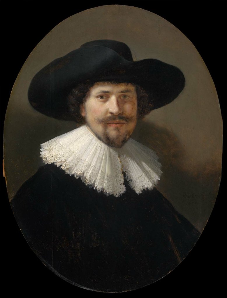Portret mężczyzny w kapeluszu z szerokim rondem autorstwa Rembrandt van Rijn