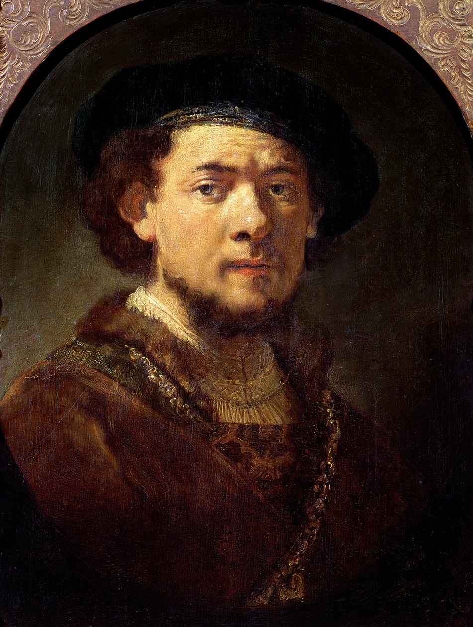 Portret mężczyzny ze złotym łańcuchem lub Autoportret z brodą, 1634-36 autorstwa Rembrandt van Rijn