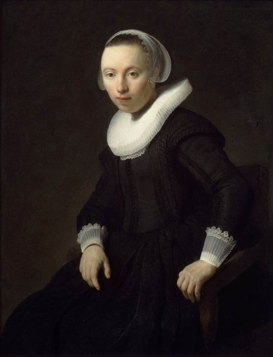 Portret kobiety siedzącej autorstwa Rembrandt van Rijn
