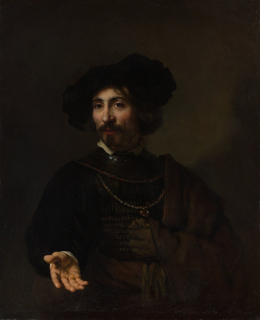 Portret mężczyzny w stalowym ryngrafie autorstwa Rembrandt van Rijn