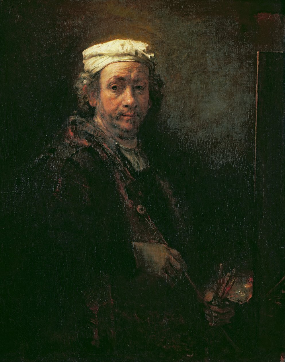 Portret artysty przy sztalugach, 1660 autorstwa Rembrandt van Rijn