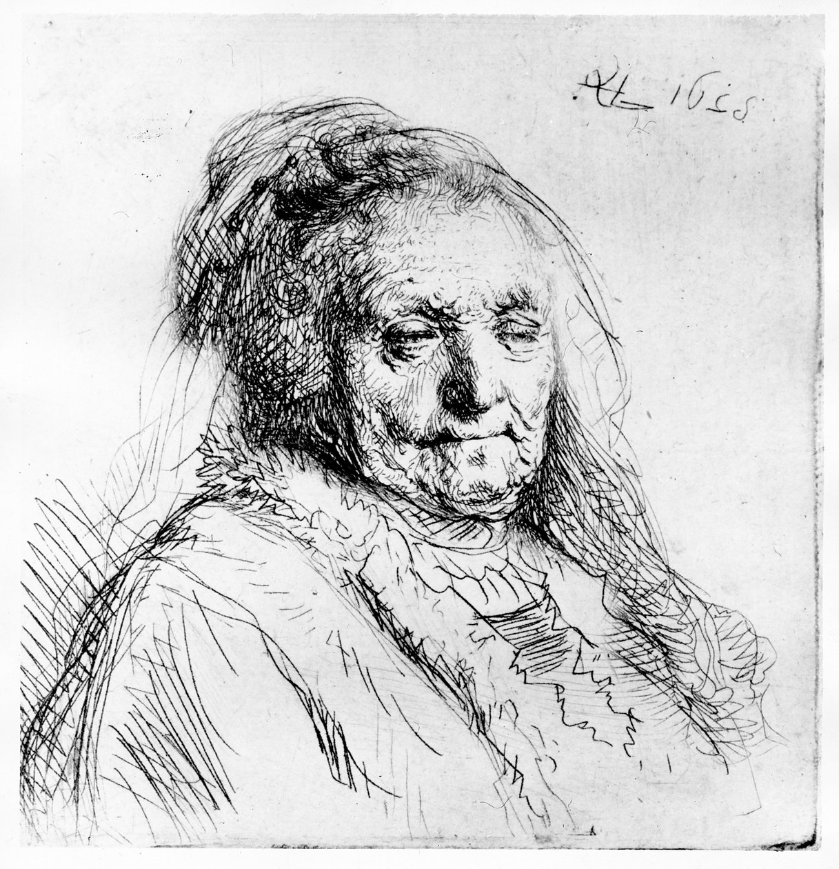 Portret matki artysty, 1628 autorstwa Rembrandt van Rijn