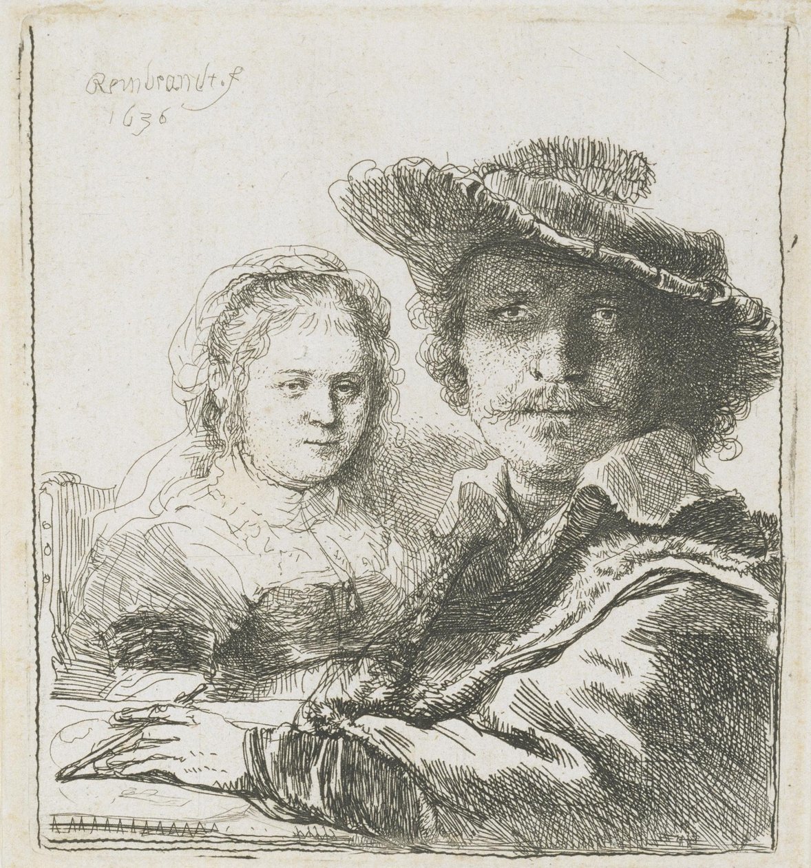 Rembrandt i jego żona Saskia autorstwa Rembrandt van Rijn