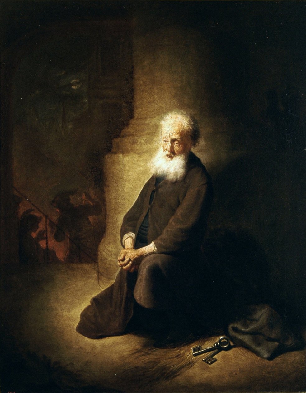 Skruszony św. Piotr. autorstwa Rembrandt van Rijn
