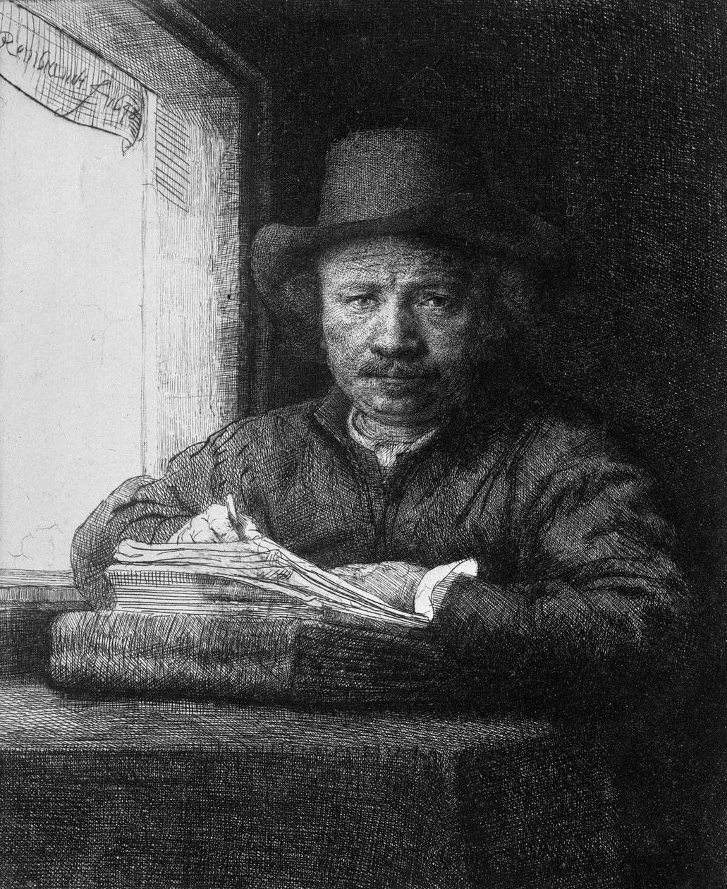 Зурж байхдаа хөрөг зураг, 1648 поли autorstwa Rembrandt van Rijn