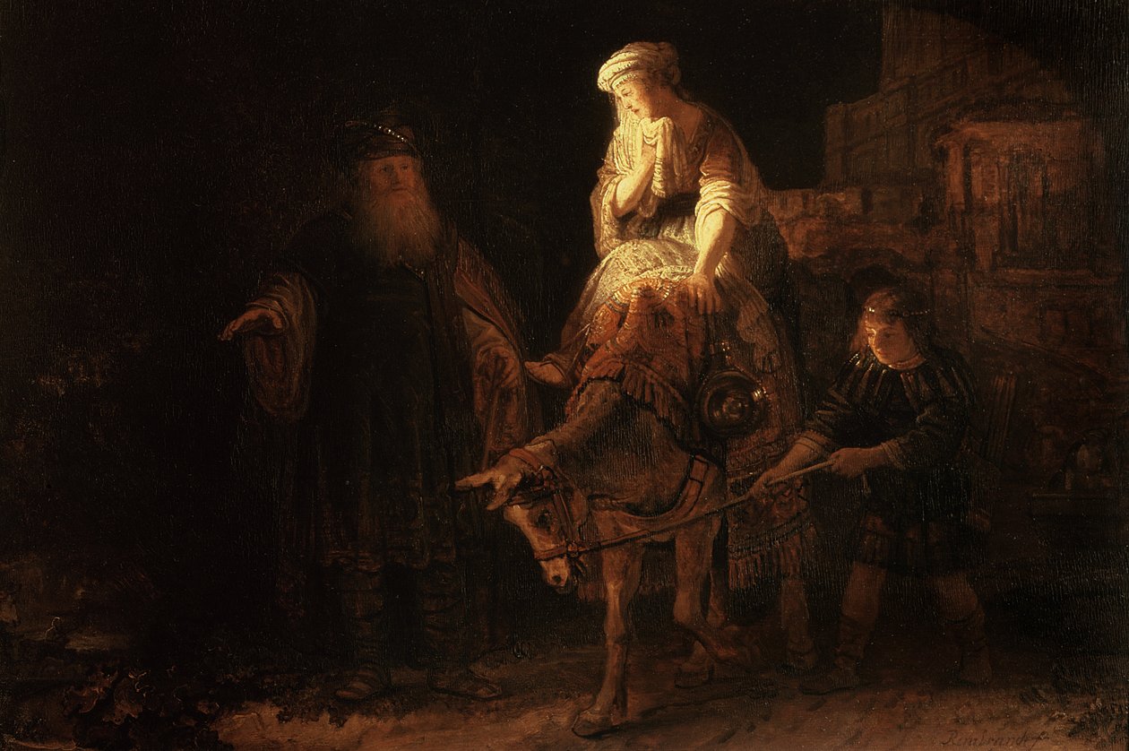 Odejście żony shemanitki autorstwa Rembrandt van Rijn