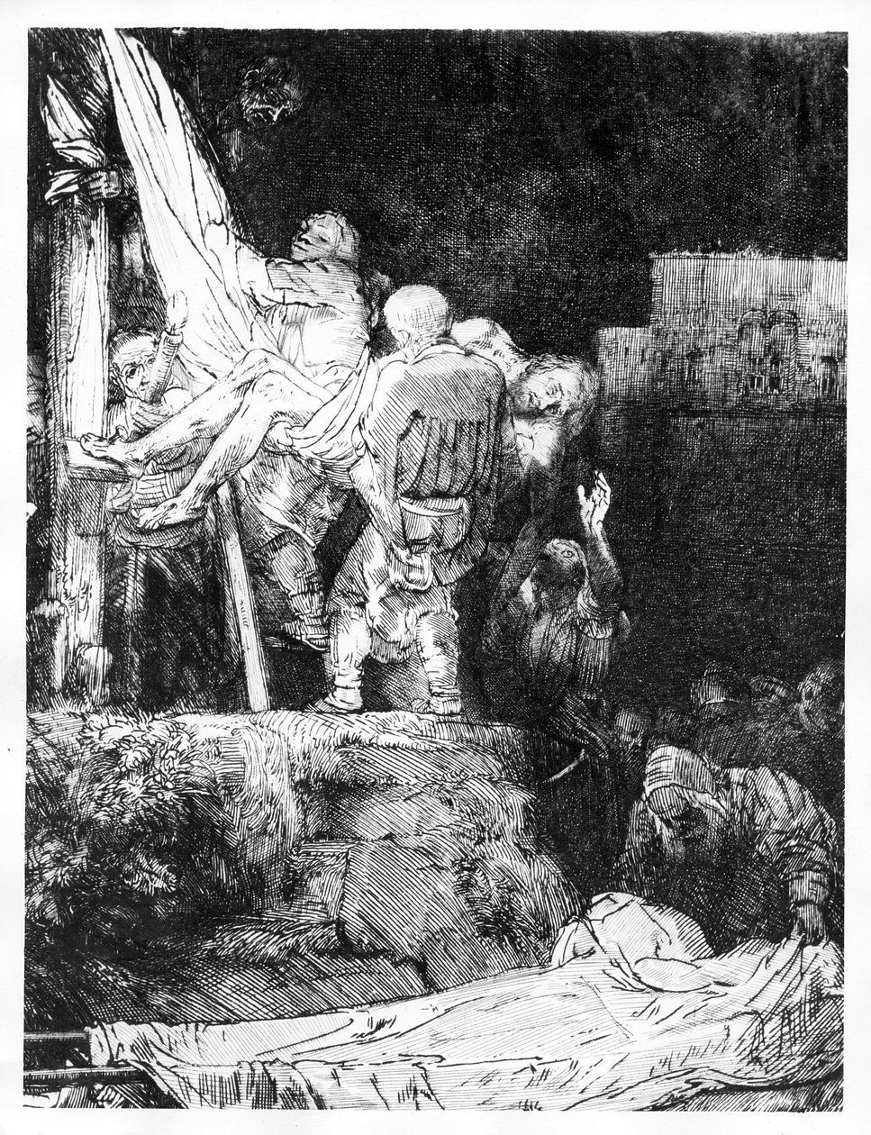 Zdjęcie z krzyża z pochodnią, 1654 autorstwa Rembrandt van Rijn