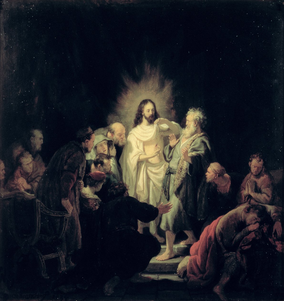 Niedowierzanie św. Tomasza autorstwa Rembrandt van Rijn