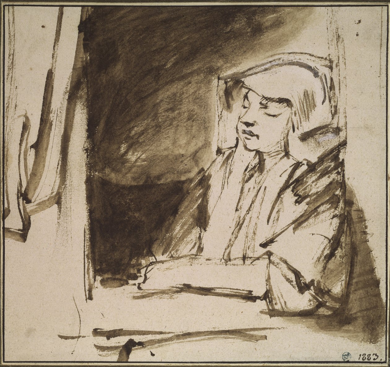 Kobieta przy oknie autorstwa Rembrandt van Rijn