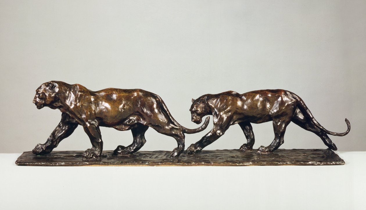 Dwa Jaguary (brąz) autorstwa Rembrandt Bugatti