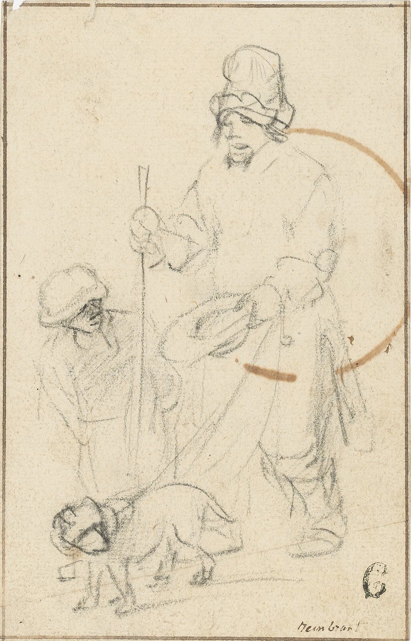 Ślepy żebrak i pies autorstwa Rembrandt van Rijn