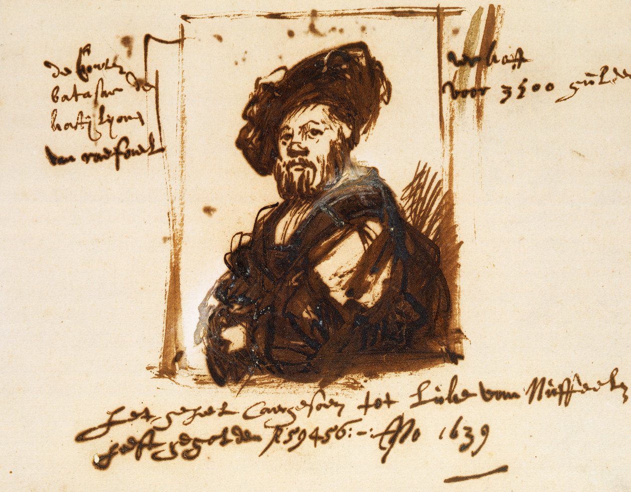 Baldassarre Castiglione, szkic z portretu autorstwa Rembrandt Harmensz. van Rijn
