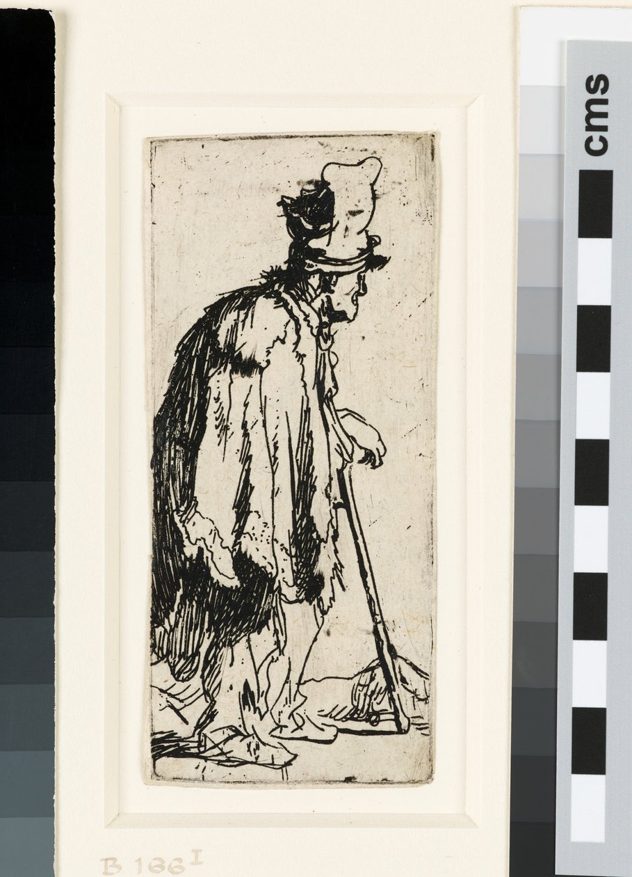 Żebrak z ułomną ręką, ok. 1629 (akwaforta) autorstwa Rembrandt van Rijn