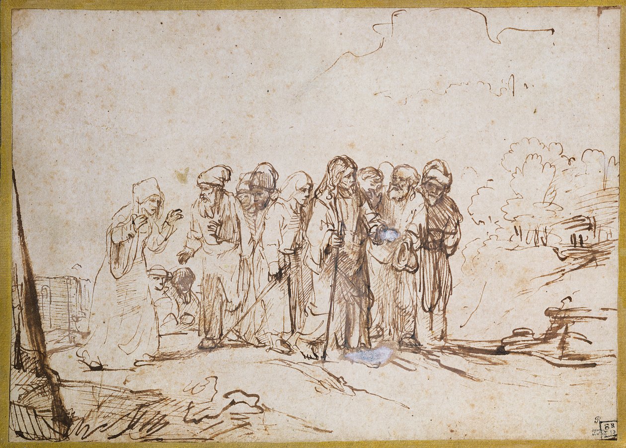 Chrystus i kobieta kananejska autorstwa Rembrandt van Rijn