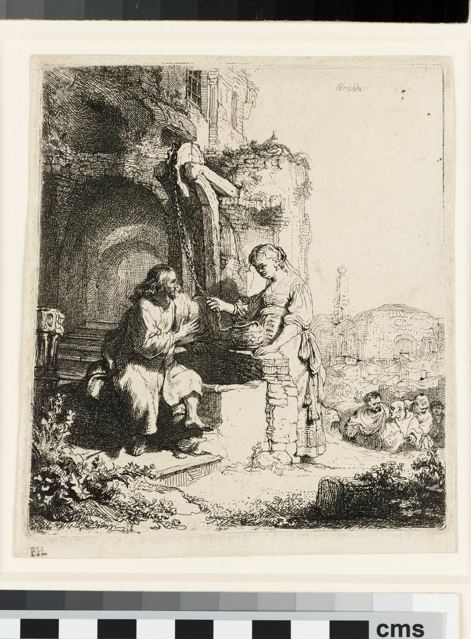 Chrystus i Niewiasta Samarii wśród ruin autorstwa Rembrandt van Rijn
