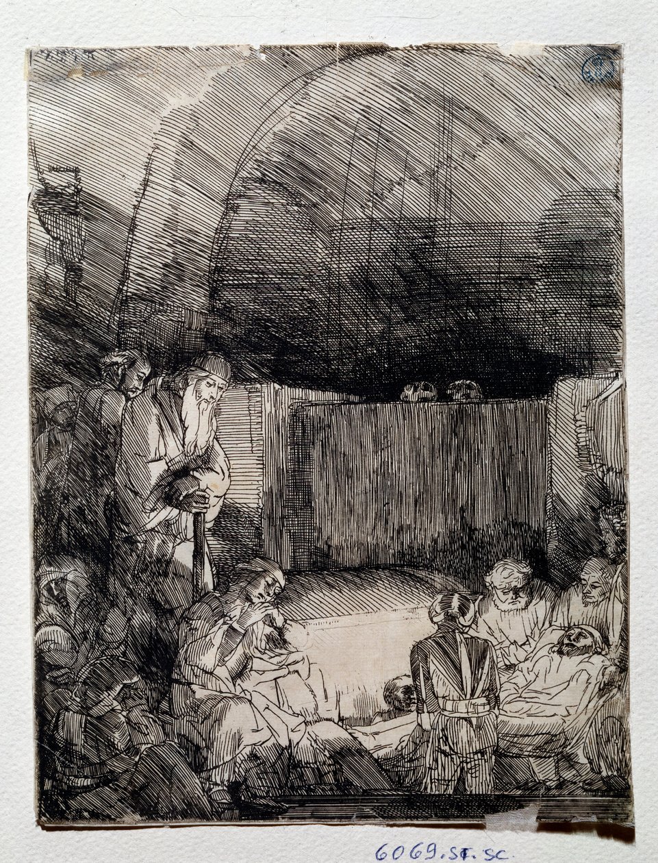 Wystawa ciała Odkupiciela Rysunek Rembrandta Harmenszoon van Rijn (1606-1669) Florencja, Uffizi (Urzędy), Gabinetto Disegni e Stampe autorstwa Rembrandt van Rijn