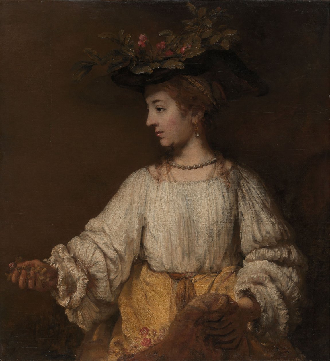 Flora, ok. 1654 (olej na płótnie) autorstwa Rembrandt van Rijn
