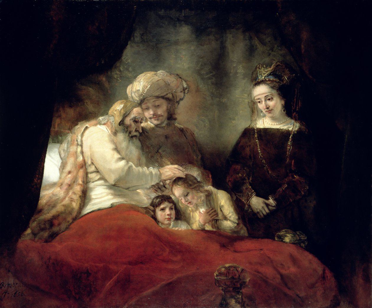 Jakub błogosławi synów Józefa autorstwa Rembrandt van Rijn
