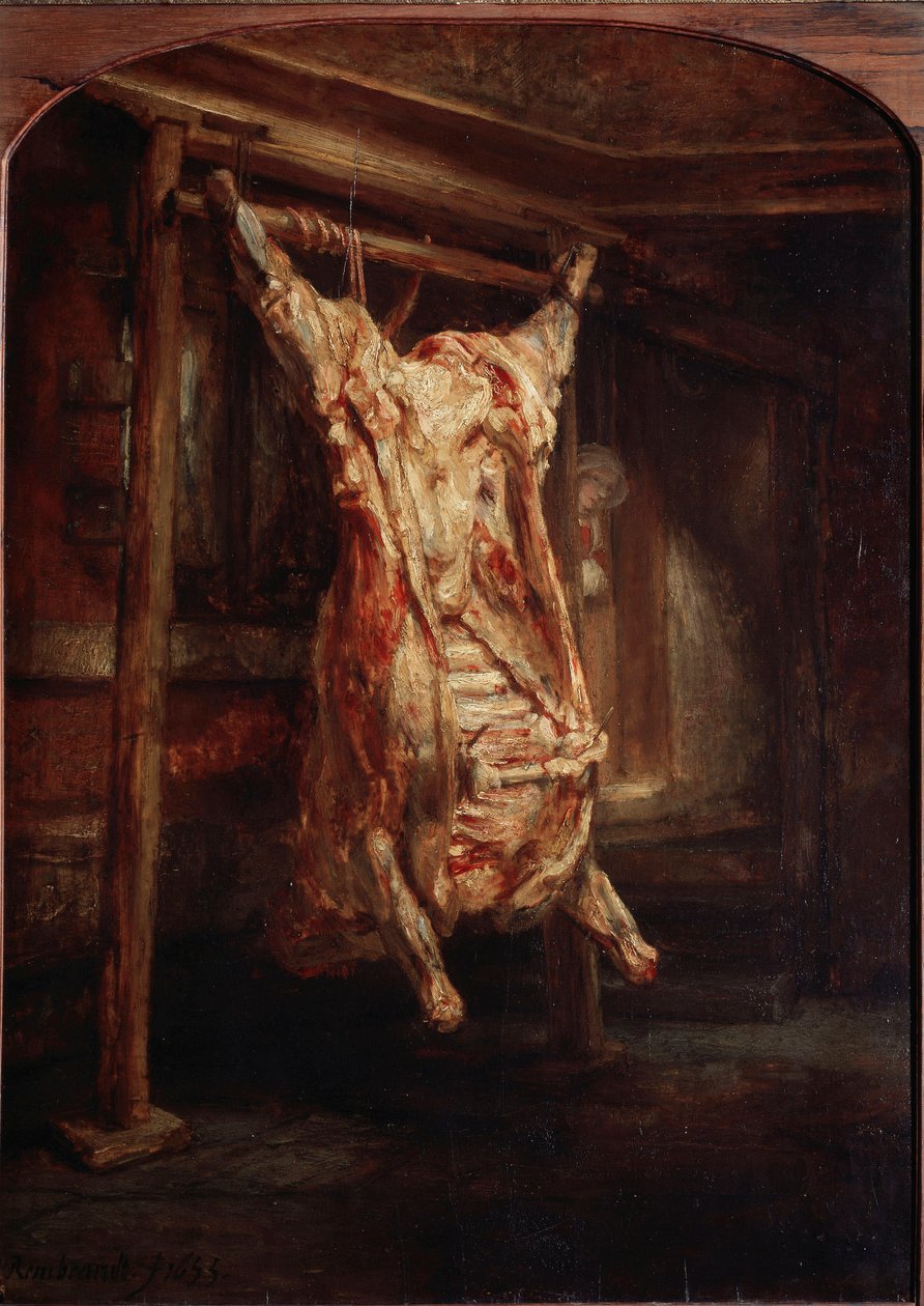 Le boeuf barche Obraz Rembrandta Harmenszoon van Rijn (1606-1669) 1655 wym. 94x59 cm Paryż, Musée du Louvre autorstwa Rembrandt van Rijn