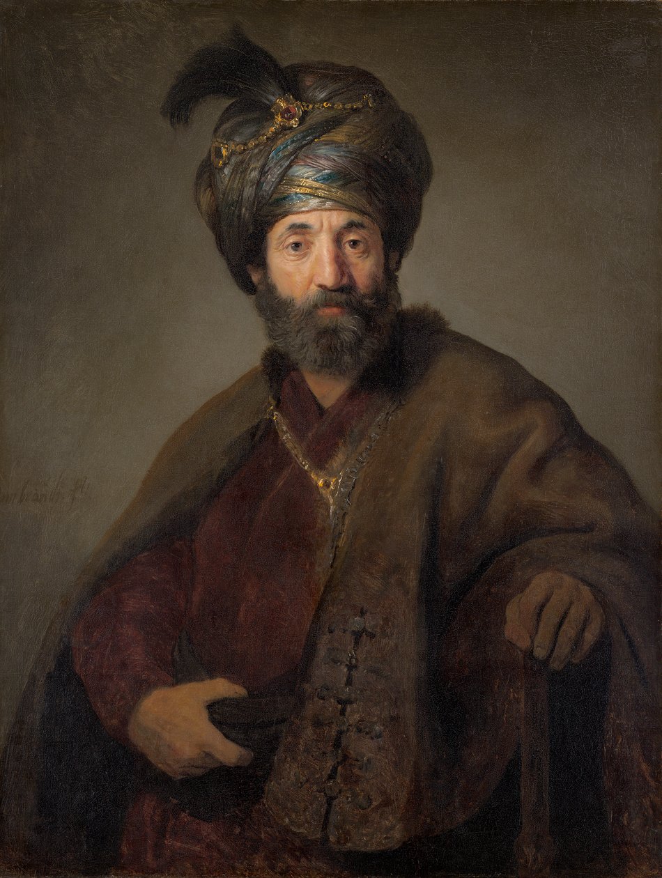 Mężczyzna w stroju orientalnym, ok. 1635 (olej na płótnie) autorstwa Rembrandt van Rijn
