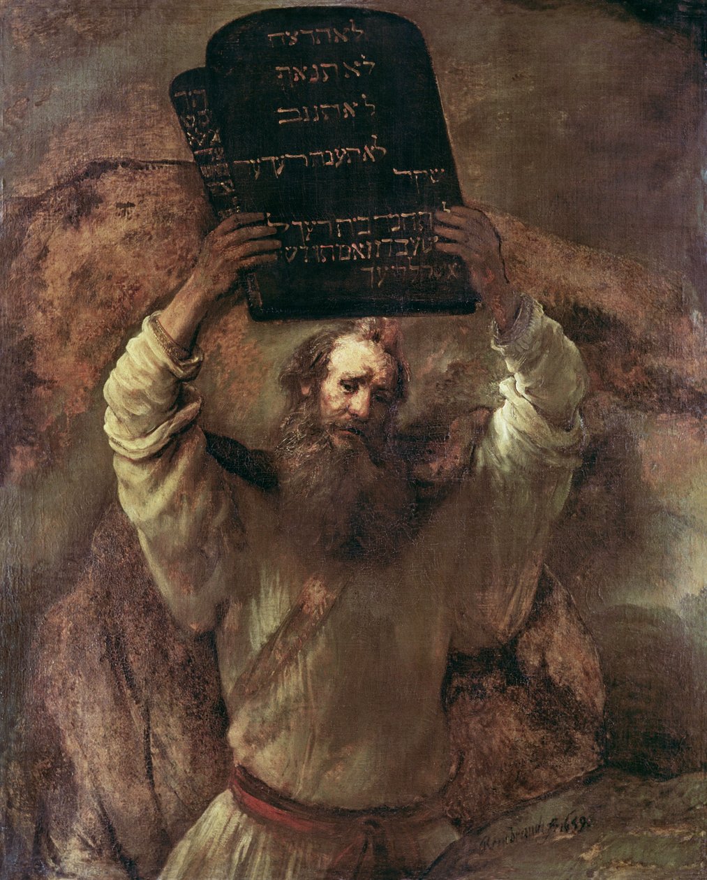 Mojżesz rozbija tablice Prawa autorstwa Rembrandt van Rijn