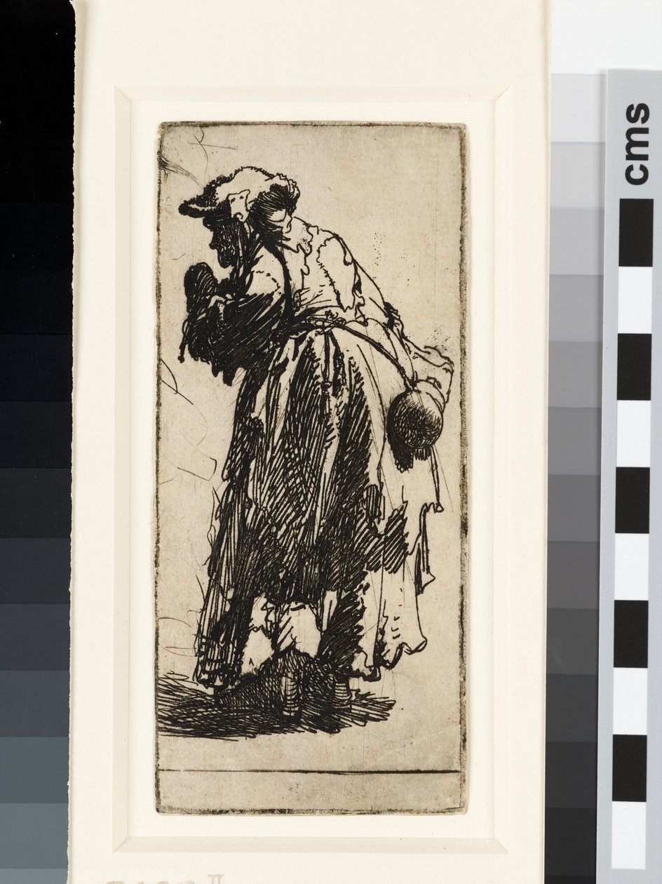 Stara żebraczka z tykwą, ok. 1629 (akwaforta) autorstwa Rembrandt van Rijn