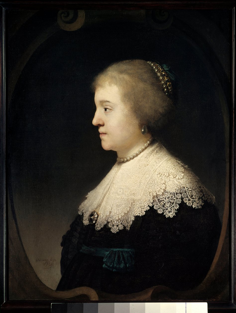 Portret kobiety (Saskia?) Obraz Harmensza van Rijn dit Rembrandt (1606-1669) 1632 Paryż, Musee Jacquemart Andre. autorstwa Rembrandt van Rijn