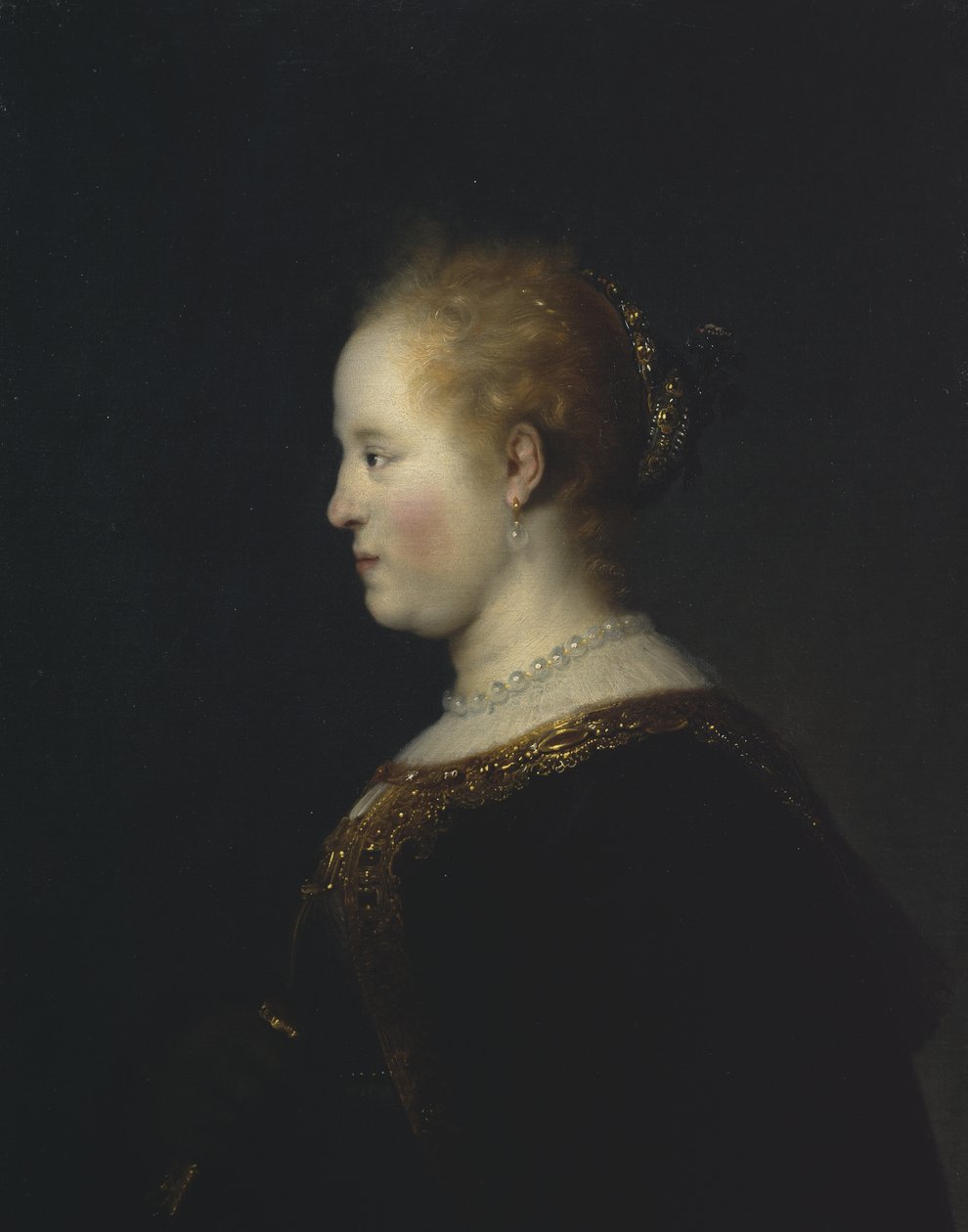 Portret młodej kobiety, po 1632 autorstwa Rembrandt van Rijn
