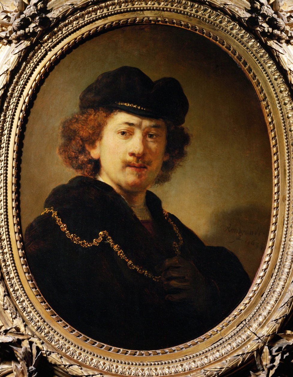 Portret artysty w czapce i ze złotym łańcuchem autorstwa Rembrandt Harmensz. van Rijn