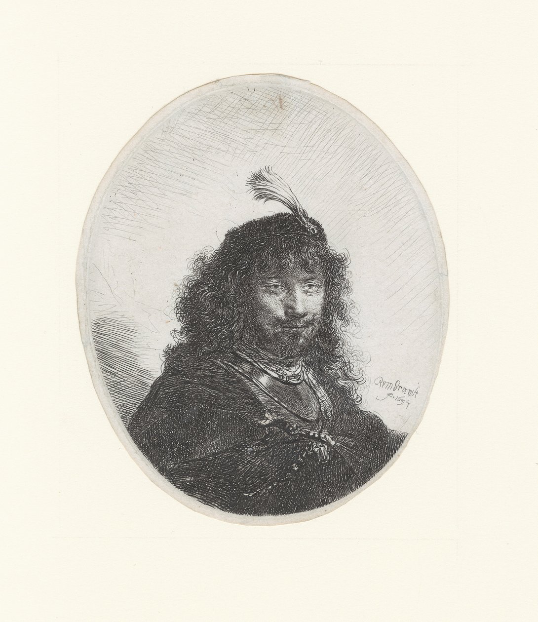 Rembrandt z mieczem i czaplą autorstwa Rembrandt Harmensz. van Rijn
