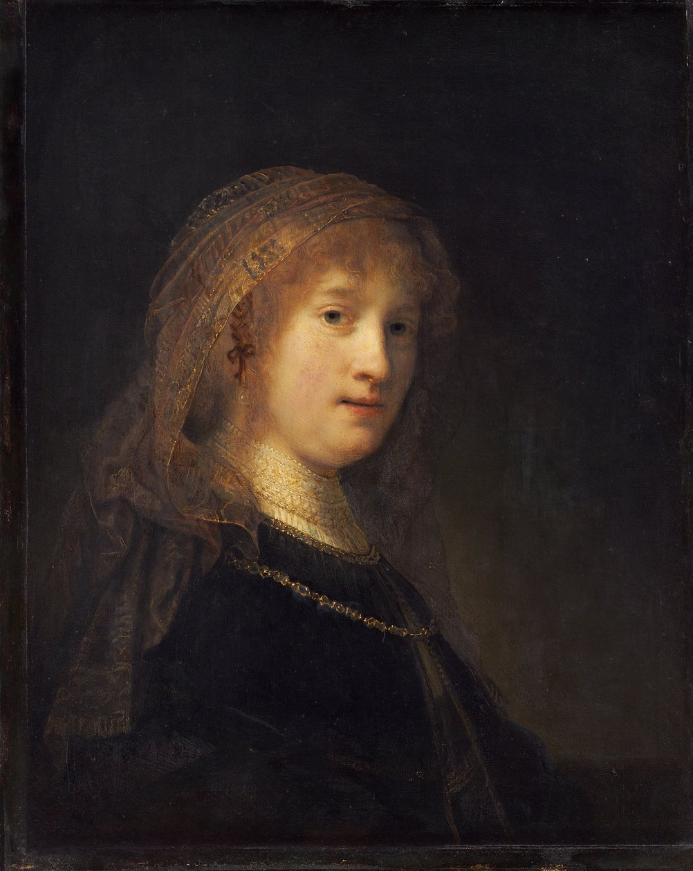 Saskia van Uylenburgh, ok. 1634-1640 (olej na panelu) autorstwa Rembrandt van Rijn