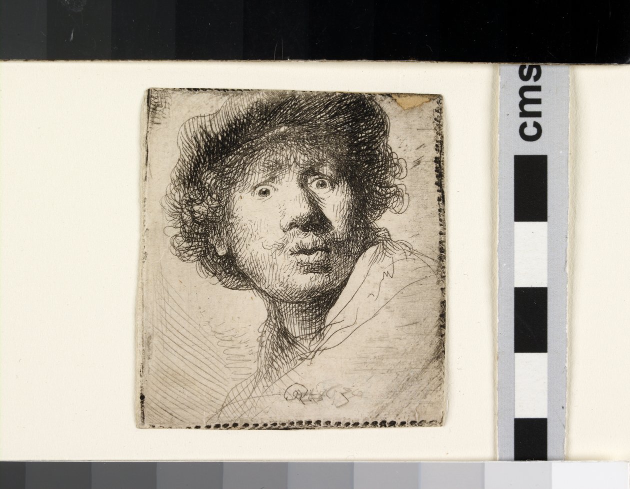 Autoportret w czapce z otwartymi ustami autorstwa Rembrandt van Rijn
