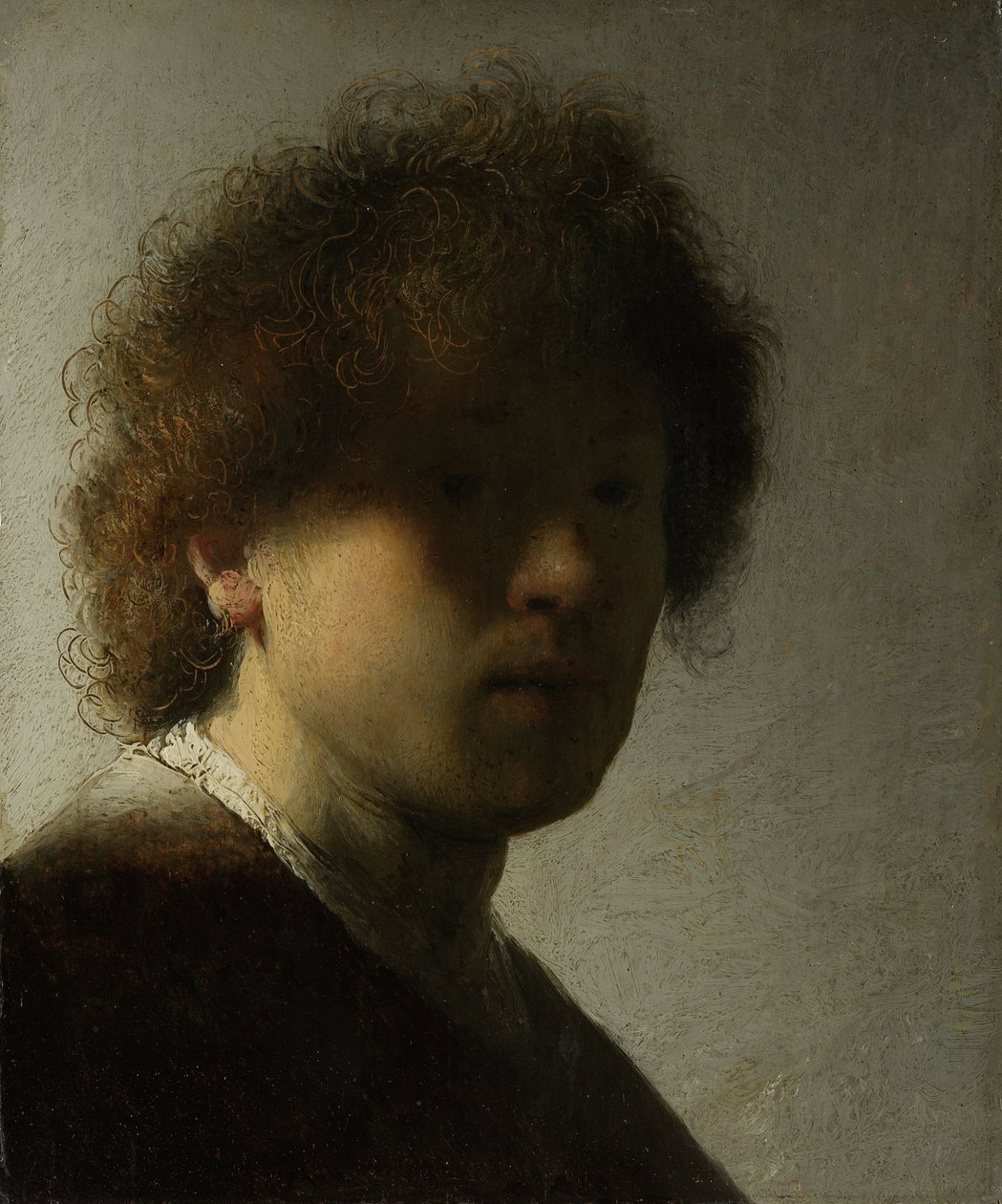 Autoportret jako młody mężczyzna, ok. 1628 (olej na panelu) autorstwa Rembrandt van Rijn