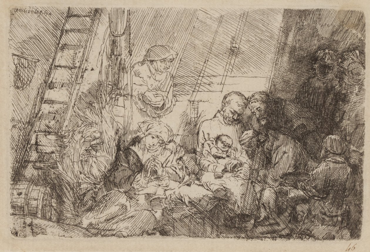 Obrzezanie w stajni autorstwa Rembrandt van Rijn