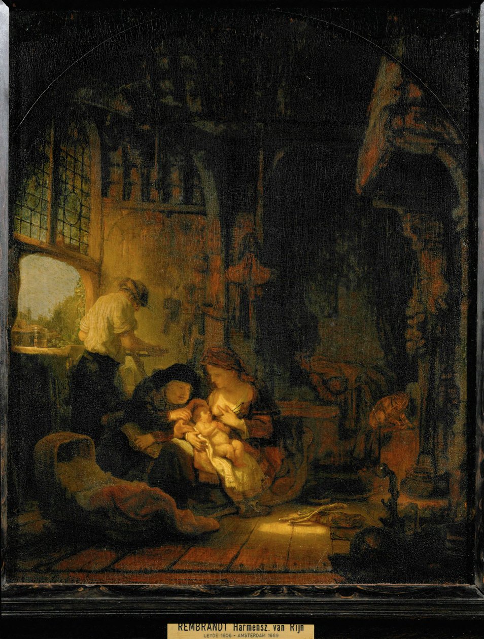 Święta Rodzina, znana również jako "Dom Cieśli" ... autorstwa Rembrandt Harmensz. van Rijn