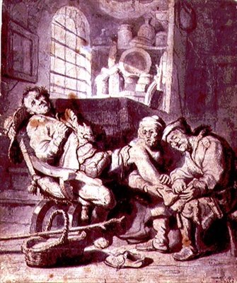 Skręcona Stopa (pióro i tusz, akwarela na papierze) autorstwa Rembrandt Harmensz. van Rijn