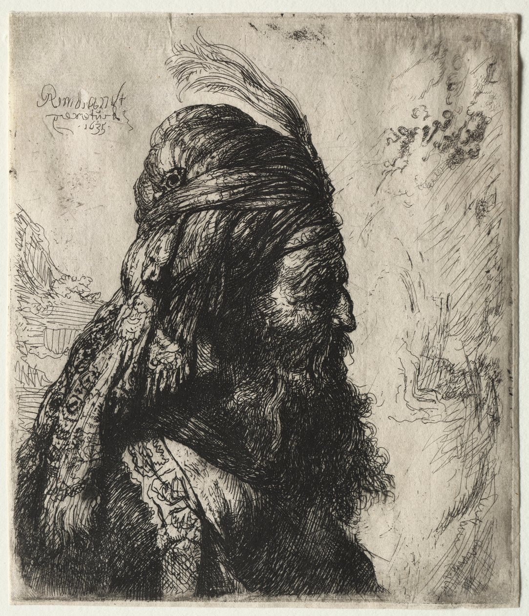 Trzecia orientalna głowa autorstwa Rembrandt Harmensz. van Rijn