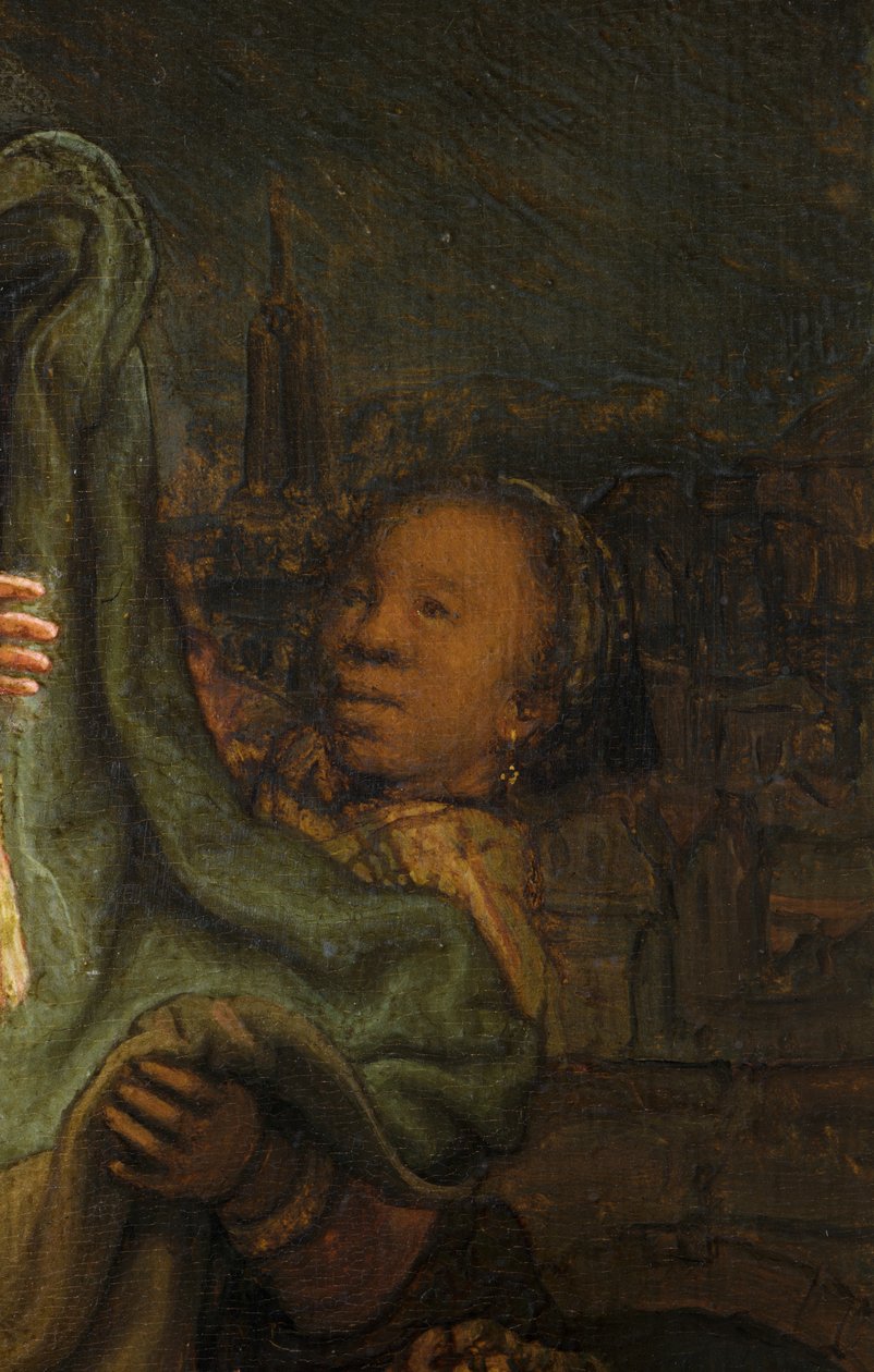 Nawiedzenie, szczegół autorstwa Rembrandt van Rijn