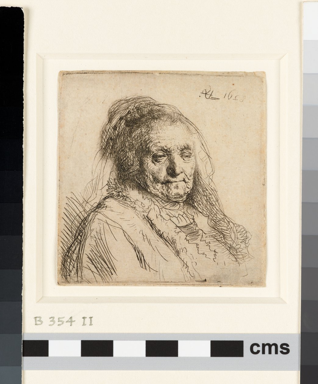 Matka, głowa i popiersie artysty autorstwa Rembrandt van Rijn