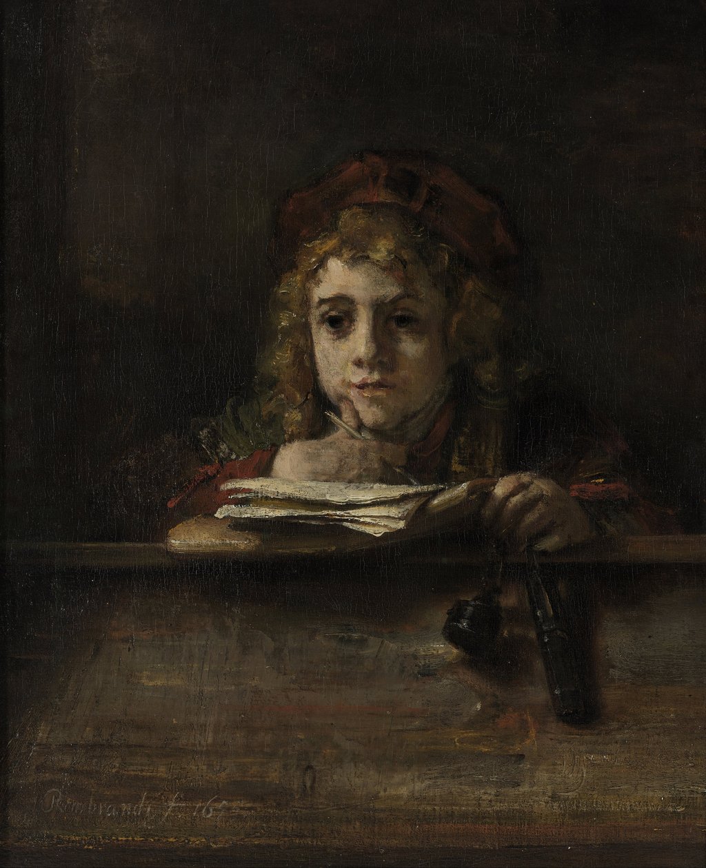 Titus przy swoim biurku autorstwa Rembrandt Harmensz. van Rijn
