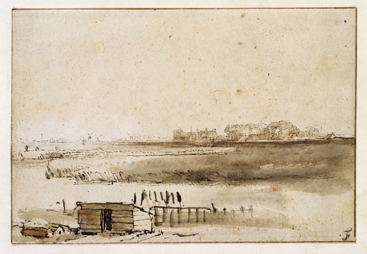 Widok na Houtewaal autorstwa Rembrandt van Rijn
