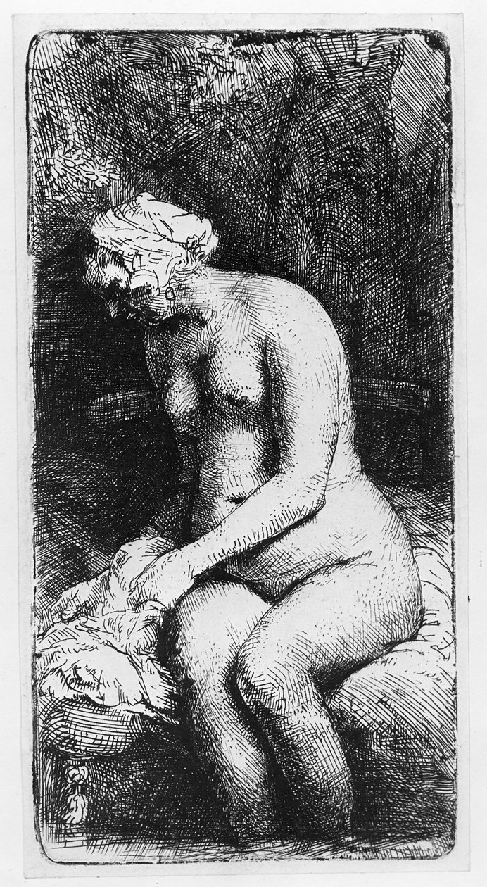 Kąpiąca się kobieta autorstwa Rembrandt van Rijn