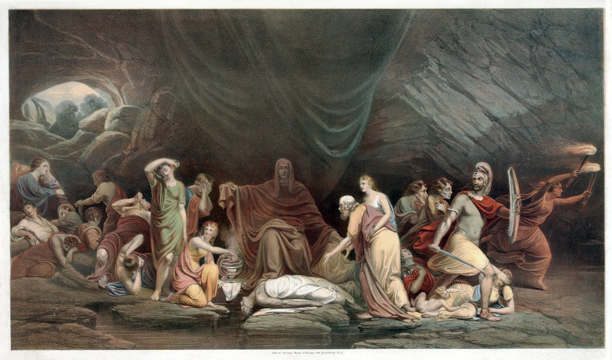 Sąd Śmierci, wyd. 1859 (litografia kolorowa) autorstwa Rembrandt Peale