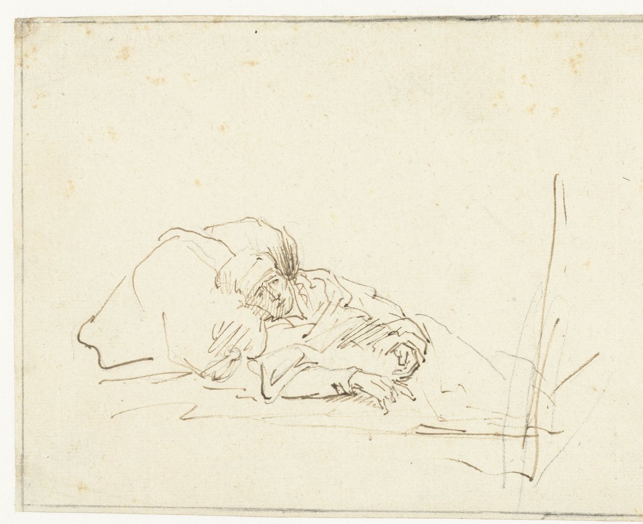 Saskia chora w łóżku autorstwa Rembrandt van Rijn (copy after)