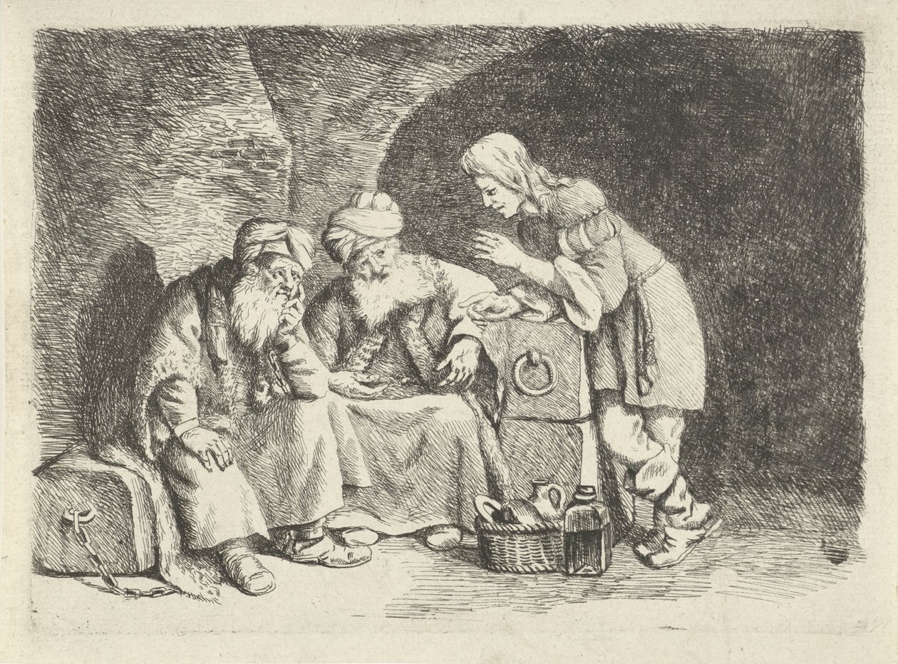 Józef wyjaśnia sny piekarza i podczaszy autorstwa Rembrandt van Rijn (follower of)