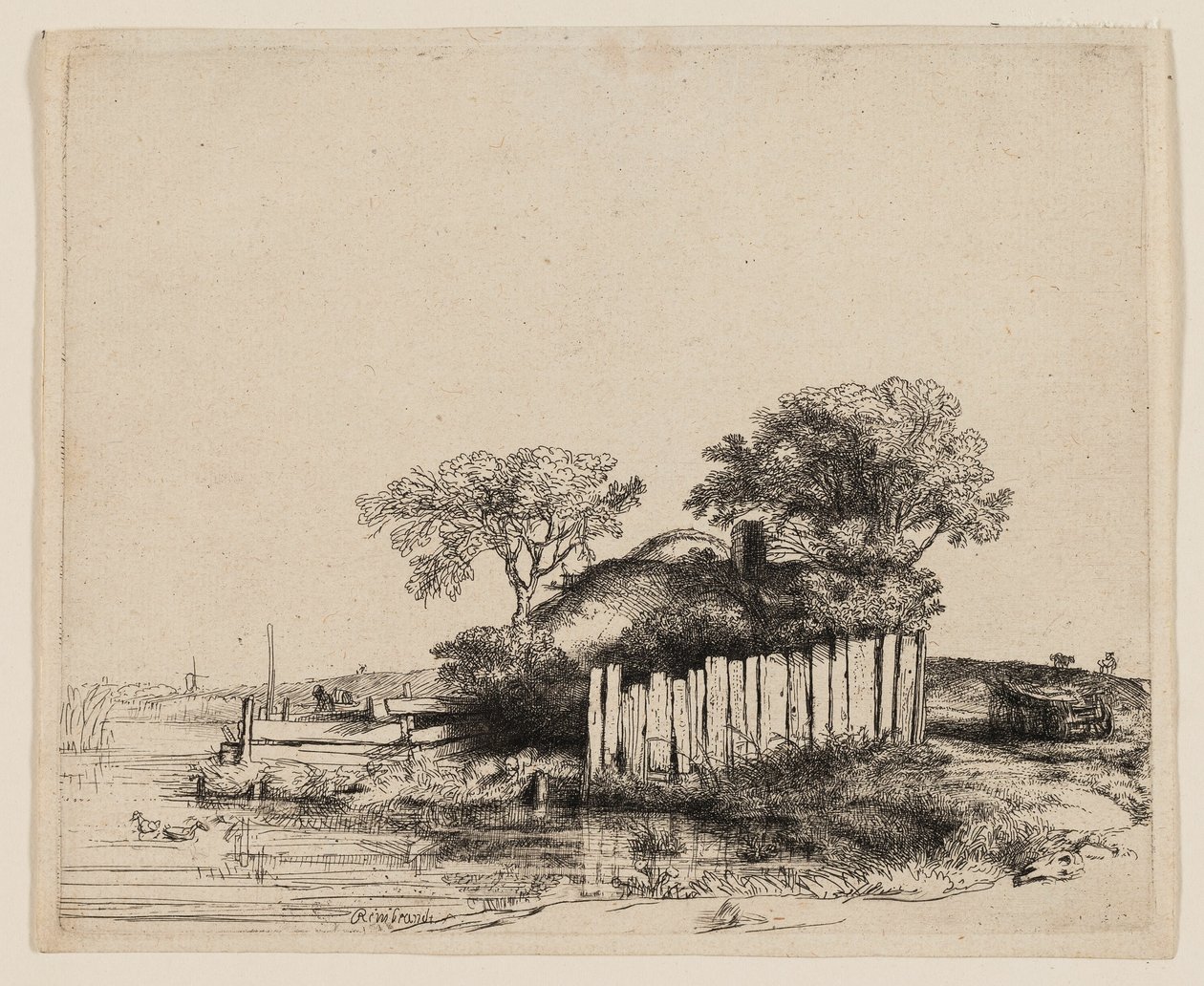Domek z White Paling autorstwa Rembrandt van Rijn