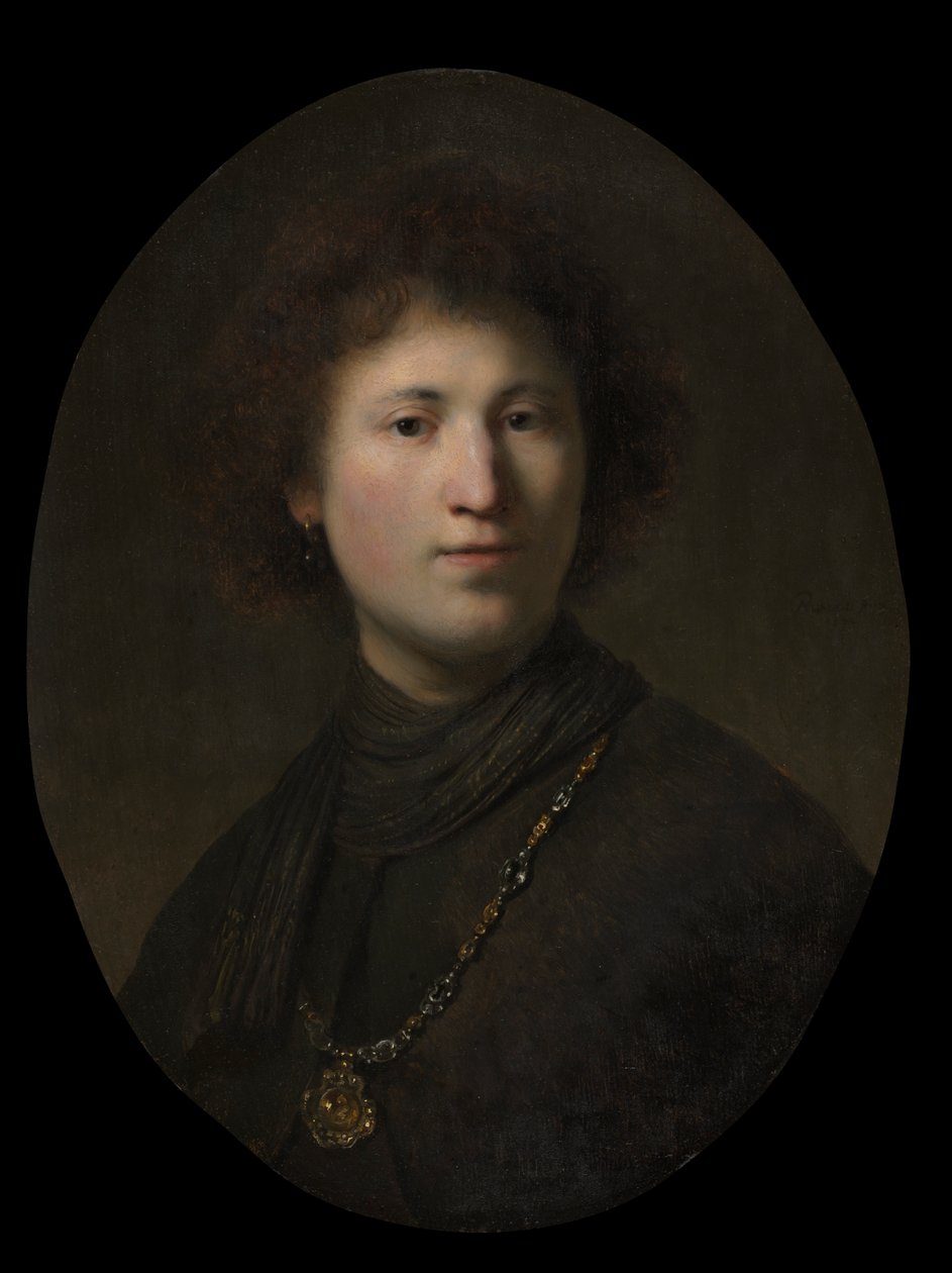 Młody człowiek z łańcuchem, c. 1629 lub 1632. autorstwa Rembrandt van Rijn