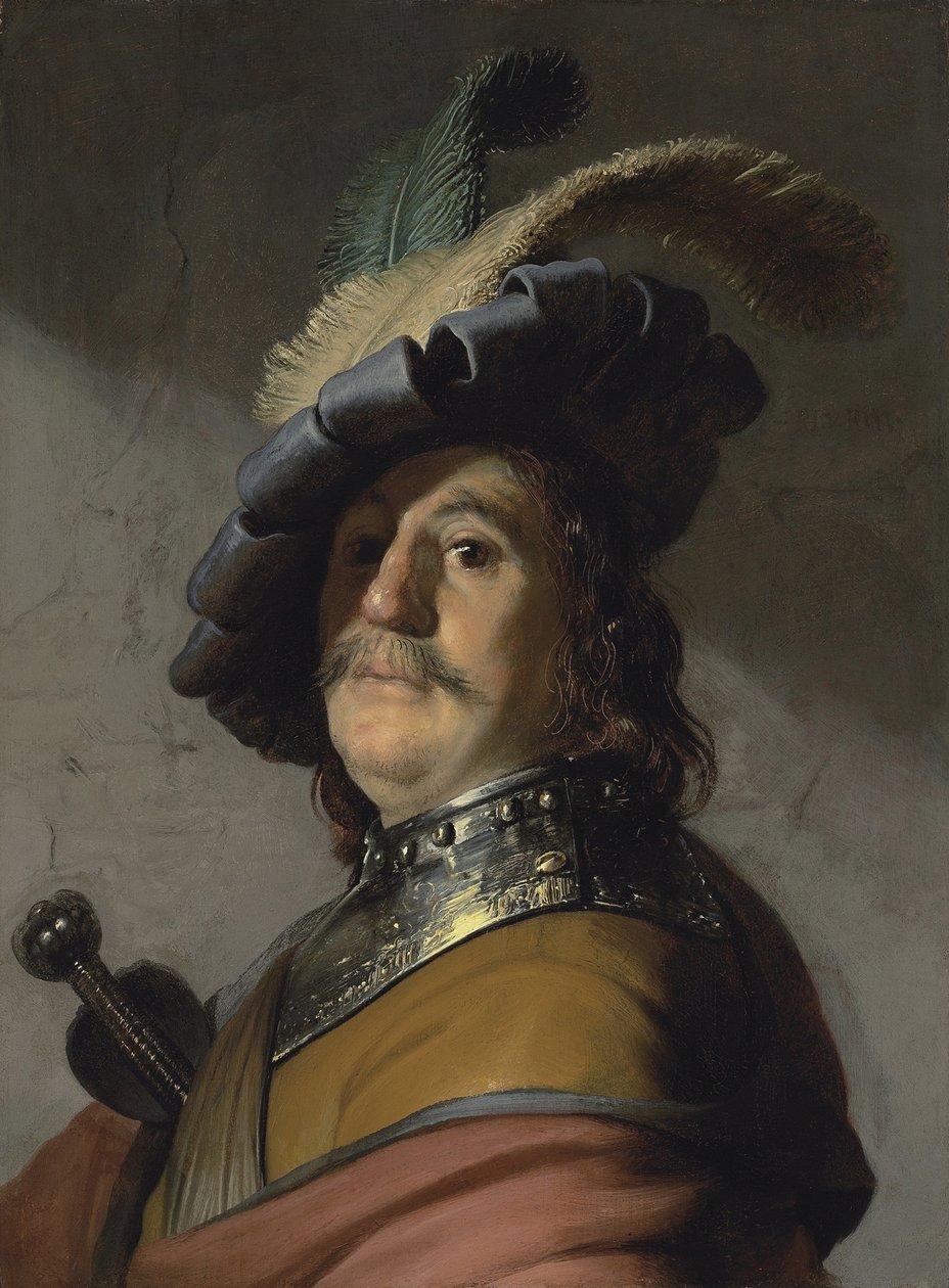 Mężczyzna w ryngrafie i czapce autorstwa Rembrandt van Rijn
